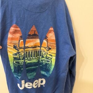 Jeep Blue Long Sleeve hooded jacket with Colorful Graphic